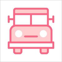A pink bus icon on a white background vector