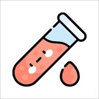 A test tube with blood in it and a drop of blood vector