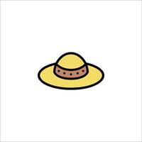 A hat icon in a flat style vector