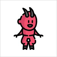 A cartoon devil with horns and a red suit vector