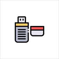 A usb drive icon with a red and black stripe vector