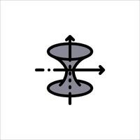 A black and white illustration of a vase with a hole in it vector