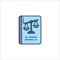 A book with scales of justice on it vector