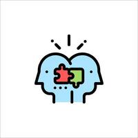 A pair of heads with puzzle pieces in the middle vector