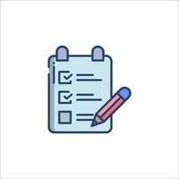 Checklist icon with pencil and check box illustration vector