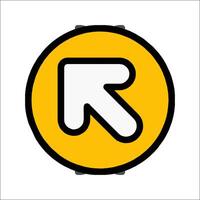 A yellow and black arrow pointing right vector