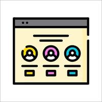 A web page with icons on it vector