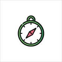 A green and pink compass icon on a white background vector