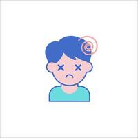 A man with a headache icon vector