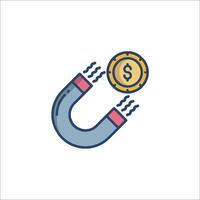 A magnet with a dollar coin on it vector