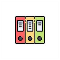 Colorful file folders icon on white background vector