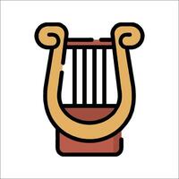 Ancient greek lyre icon illustration vector