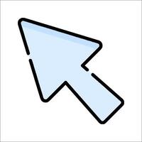 A blue arrow pointing to the left on a white background vector