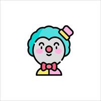 A cartoon clown with a blue hat and a bow tie vector