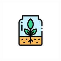 Plant in a jar icon vector