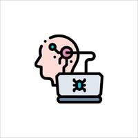A person with a computer on their head vector