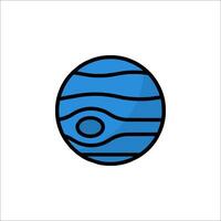 A blue planet icon with a wave pattern vector