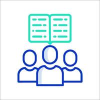 People with books and a book icon vector