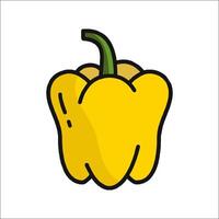 A yellow pepper icon on a white background vector