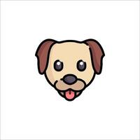 A cartoon dog head with its tongue out vector