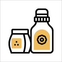 Honey and jar icon vector
