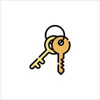 A key and a key chain icon on a white background vector