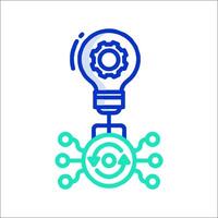 A light bulb with gears and a cogwheel vector