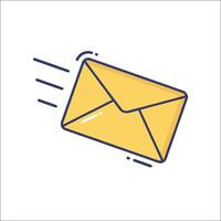 An email envelope icon with a flying envelope vector