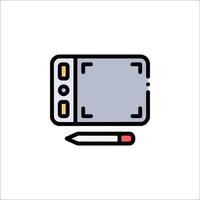 A computer and a pencil icon on a white background vector