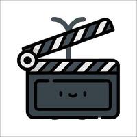 A clapperboard with a smiley face on it vector