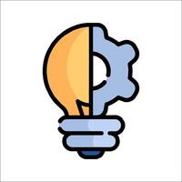 Light bulb with gears and gears icon vector