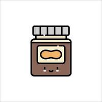 A jar of peanut butter with a smiley face vector