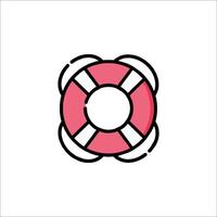 A pink life preserver icon on a white background vector