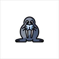 A walrus with a blue face and blue eyes vector