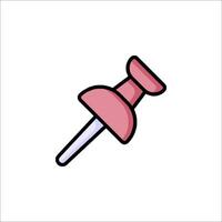 A pink push pin icon on a white background vector