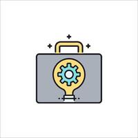 A briefcase with a light bulb and gears inside vector