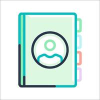 A person is sitting in a book with a person icon vector