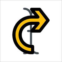 A yellow arrow pointing to the right vector