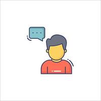 A man with a speech bubble icon vector
