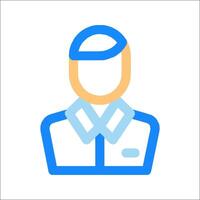 A man in a tie and shirt with a blue outline vector