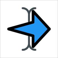 A blue arrow pointing to the left vector