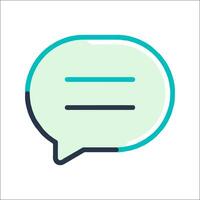 A speech bubble icon with a line vector