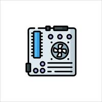 A computer with a fan icon on a white background vector