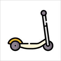 A scooter is shown in a flat style vector
