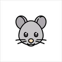 A cartoon mouse head with a big nose vector