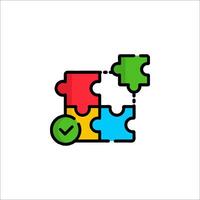 A puzzle piece with a check mark on it vector