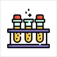 Test tube with two test tubes and a red dot vector