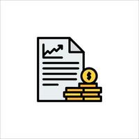 A document with a coin and a dollar sign vector