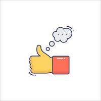 Thumb up icon with speech bubble vector