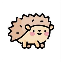 A hedgehog with pink eyes and pink cheeks vector